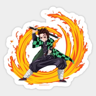 Flame Sword Boy Sticker